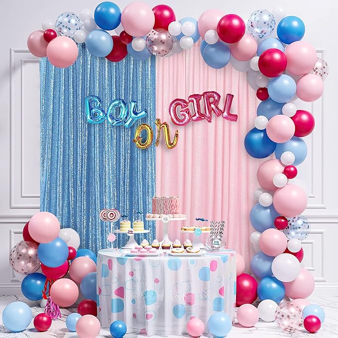 Pink Sequin Backdrop 2 Panels 2FTx8FT Birthday Party Backdrop Curtains Glitter Baby Shower Backdrop Pink Backdrop