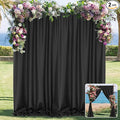 Black Backdrop Curtain for Party, Halloween Backdrop Rod Pocket Photo Drapes Panels Fabric Curtain Backdrop Black Birthday Party Decor for Boys Teens Men,5ft x 7ft, 2 Panels