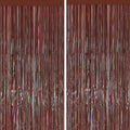 2PCS Coffee Foil Fringe Backdrop Curtains, Brown Tinsel Streamers Birthday Party Decorations, Fringe Backdrop for Graduation, Baby Shower, Gender Reveal, Disco Party Bachelorette Xmas Party Decors