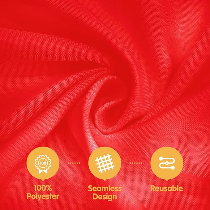 BRILLMAX 8 Pack Red Tablecloths for 6 Foot Rectangle Tables 60 x 102 Inch - 6ft Rectangular Bulk Linen Polyester Fabric Washable Cloth Cover for Wedding Reception Banquet Birthday Party