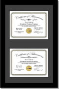 Creative Picture Frames 14X20Bk-B Black Vertical Double Diploma Frame With 2 Opening Black Matting | Holds 2-8X10-Inch Documents With Installed Wall Hanger