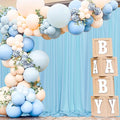 MEETSKY 10x 8 Baby Blue Backdrop Curtain for Baby Shower Parties Rod Pocket Light Blue Curtains Backdrop Drapes Fabric Decoration for Birthday Party Photography 5ft x 10ft,2 Panels