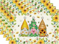 XCHI Daisies Flowers Gnomes Spring Placemats Set of 4 Table Mats Summer Seasonal Table Decorations 12x18 Inch