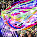 100 PCS Light Up Wands for Wedding, Wedding Favors with 3 Colorful Flashing Modes, LED Silk Fairy Wands with Bells for Wedding, New Year, Raves, Concert, Birthday, Party Streamers