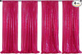 Poise3EHome Hot Pink Sequin Backdrop Curtains,4 Panels 2FTx8FT Glitter Background for Party Birthday Party Baby Shower Wedding Christmas Thanksgiving Halloween Holiday Festival Decor
