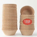 2 inch 1000-Count Mini Cupcake Liners Bright Colorful Muffin Baking Cups, Odorless,Baking Paper Cups for Baking Candy Cooking，Upgraded & Food Grade Grease-Proof Paper (Brown, 2 Inch)