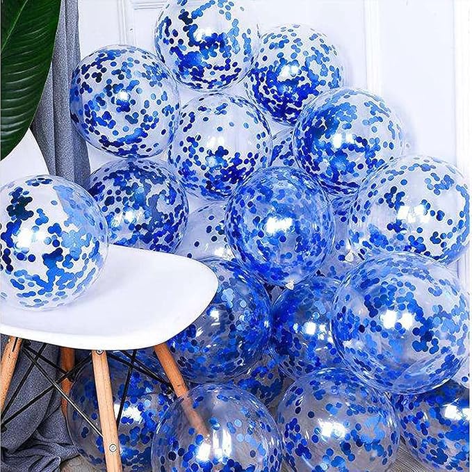 Blue Metallic Foil Confetti(0.59 inch) Round Dots Glitter Table Confetti for Party Wedding Decorations,2.11 OZ per pack