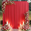 10×14ft Wrinkle Free Red Backdrop Curtain for Wedding Parties,2 Panels 5×14ft Height Soft Silky Polyester Backdrop Drapes Red Photo Back Ddrop Curtains for Event Photography Christmas Background Cloth