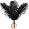 THARAHT Black Ostrich Feathers 12pcs Large Natural Bulk 14-16Inch 35cm-40cm for Wedding Party Centerpieces Halloween and Home Decoration Feathers