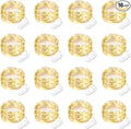 16 Pack 30 Led Fairy Lights Battery Operated String Lights 10 Feet Waterproof Twinkle Lights Mason Jar Lights Silver Wire Firefly Lights for Christmas Party Wedding Patio Warm White
