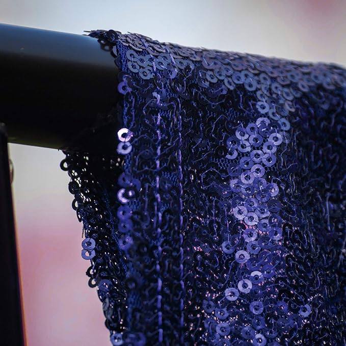 JYFLZQ Navy Blue Sequin Backdrop Curtains 2ft x 8ft 4 Panel Glitter Photo Booth Backdrops Sparkly Photography Background Drapes for Parties Wedding Bridal Showers