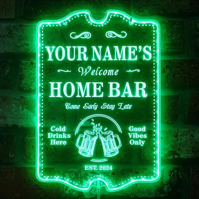 ADVPRO Personalized Your Name Home Bar RGB Dynamic Glam LED Sign - Cut-to-Edge Shape - Smart 3D Decoration - Multicolor Signage st06s86-fnd-p11c-tm-c