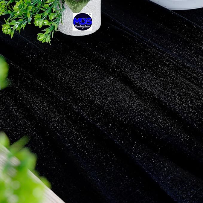 MDS Halloween Chiffon Table Runner - 10 Pack, 29 x 120 Inches, 10ft Each - Sheer Spooky Table Runners for Haunted House Parties, Trick-or-Treat Tables, Witchy Décor, Wedding & Events - Black