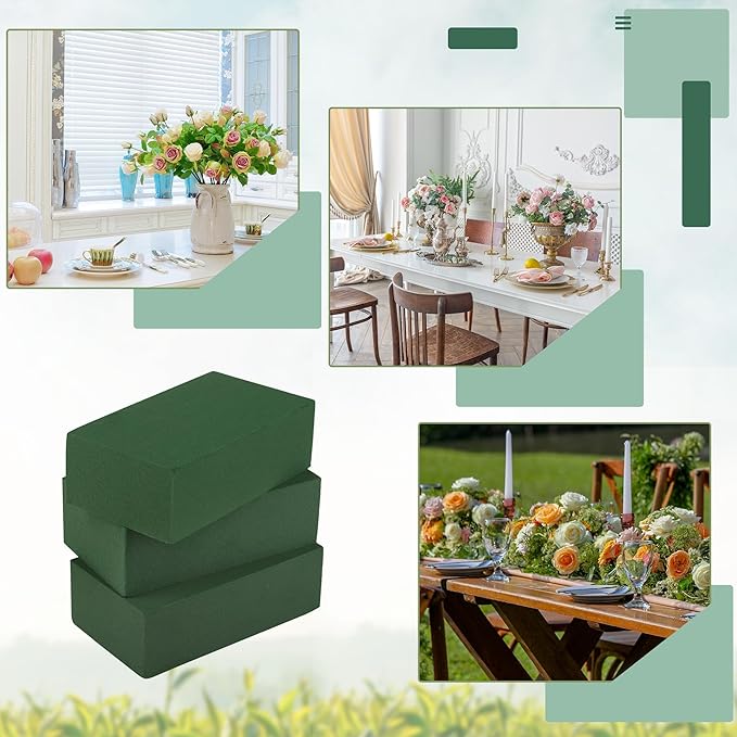 8 Packs Floral Foam Blocks Wet & Dry Floral Foam Bricks 5.5x3.1x1.8 Inch Flower Arranging Kit for Fresh and Artificial Flowers Florist Foam Blocks for Wedding Home Decor