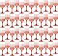 Plastic Wine Glasses，Plastic Goblets Vintage Style Cordial Drinking Glasses for Wedding Reception, Grand Event Party Supplies (48, Rose Gold)