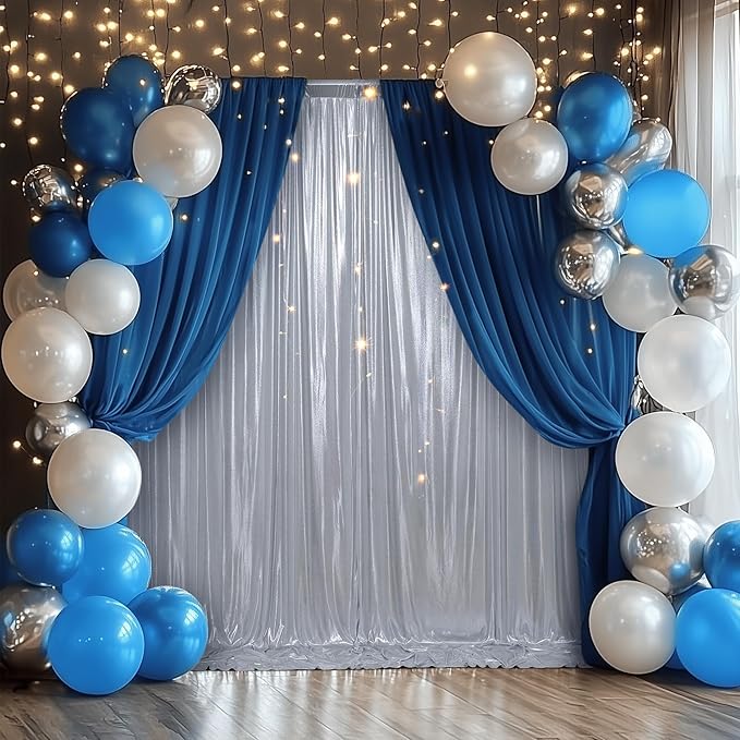 Outpain Thick 20 ft x 10 ft Silver Sequin Backdrop Curtain for Parties, Wrinkle Free Glitter Photo Backdrop Drapes 4 Panels 5x10ft Silver Back Drop Cloth for Wedding Christmas Photography Background