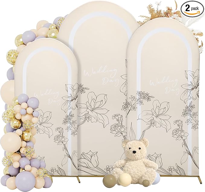 Wedding Arch Cover 7.2FT 6.6FT 6FT Spandex Arch Backdrop Cover Stretchy Backdrop for Wedding Birthday Party Decoration Baby Shower