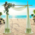 MDS Halloween Chiffon Draping Fabric - 2 Panel, 30" Wide x 100ft Long - Sheer Spooky Arbor & Canopy Drapery for Haunted House Backdrops, Party Ceilings, DIY Costumes & Themed Events - Sage Green