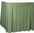 Ultimate Textile Pleat Polyester Fabric Table Skirt - Machine Washable Flame Resistant with Clips for Events, Weddings & Trade Shows, Cut & Sewn in Paterson, NJ - Sage, 17' Box Pleat