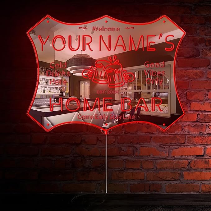 ADVPRO Personalized Your Name Home Bar RGB Dynamic Glam LED Sign - Cut-to-Edge Shape - Smart 3D Decoration - Multicolor Signage st06s43-fnd-p11d-tm-c