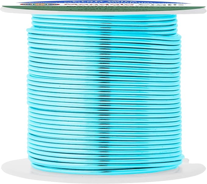 Mandala Crafts 16 Gauge Anodized Aluminum Craft Wire for Jewelry Making - 100 FT Colored Flexible Turquoise Wire - Bendable for Bonsai Armature Crafting Sculpting