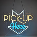 PICK-UP Here Neon Sign, Neon Lights Hanging Wall Art Decoration for Restaturant Shop Bar Market Bakeries Café Celebration Home Decor, USB Powered Ultra Bright Dimmable,14.57×12.6inches