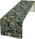 Peacock Table Runner,Retro Floral Plants Peacock Table Runner for Home Kitchen Dining Party Indoor Outdoor Decoration 13x70 Inch