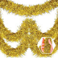 50 Feet Christmas Foil Fringe Banner Metallic Tassle Garland Metallic Backdrop Parade Floats Shiny Hanging Ceiling, Valentine's, Wedding, New Year Party Decorations(2" x 50', Gold)