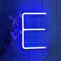 ENUOLI LED Blue Neon Letter Signs Night Light Battery or USB Operated LED Marquee Letters Neon Art Decorative Lights Wall Decor for Children Baby Room Christmas Wedding Party Decoration (E)