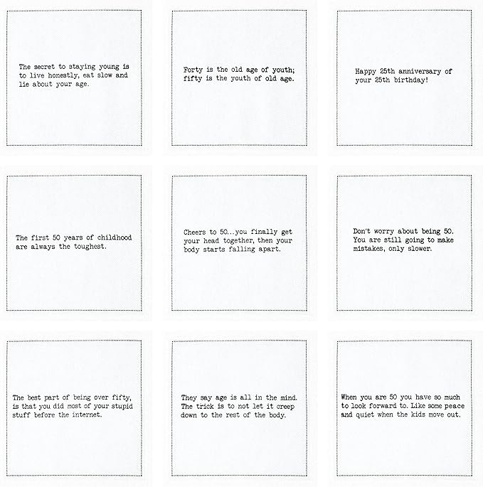 Five Star Napkins 50th Birthday Quotes White Cotton Cocktail Napkins, Beverage Napkins, Bar Napkins, Cloth Napkins, Party Napkins, Events, Holidays, Weddings, Birthdays, Disposable, 4.5" x 4.5"- (50x)