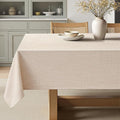 MIULEE Ivory Linen Tablecloth 60x84 Inch Rectangle Table Cloth Waterproof,Stain Resistant & Wrinkle Resistant for Dining Party Wedding
