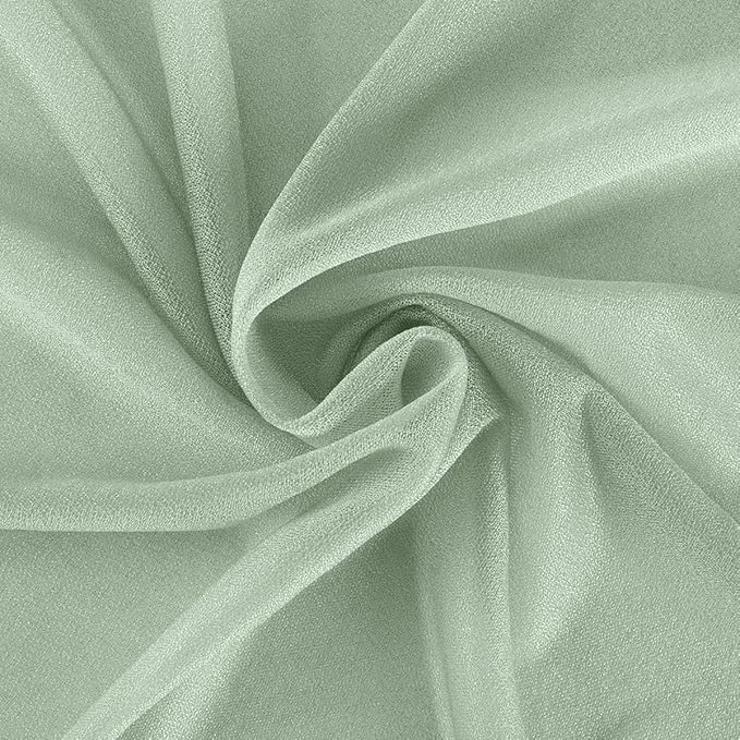 Sage Green Elegant Arch Draping Fabric Outdoor 1 Panel 29" × 20Ft Sheer Chiffon Curtain Drapes for Fall Wedding Ceremony Birthday Party Garden Brunch