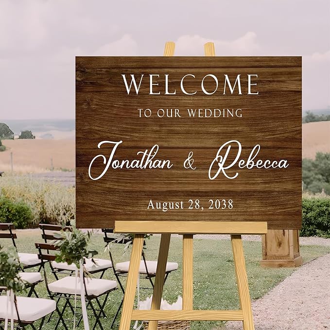 Welcome To Our Wedding Sign, Engagement Party Sign, Stand, Rustic Decorations For Ceremony, Custom Sign
