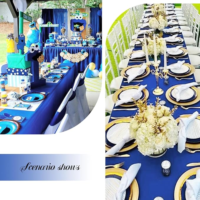 12 Pack Polyester Tablecloth 60 x 102 Inch Royal Blue Tablecloth for 6 Ft Rectangle Tables,Washable Fabric Table Covers Polyester Table Clothes for Wedding Parties Banque