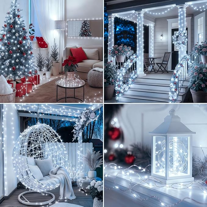 btfarm Fairy Lights Plug in with Remote, 66FT 200 LED Outdoor Twinkle Lights Waterproof with Timer, 8 Modes Indoor String Lights for Bedroom Patio Garden Wedding Christmas Decoration, Cool White