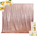 SquarePie Sequin Backdrop Non-Transparent Background Sparkly Curtain for Wedding Party 6FT x 8FT Rose Gold
