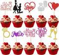 30 PCS Bride to Be Cupcake Toppers Glitter Miss to Mrs I Do Love Heart Ring Cupcake Picks Wedding Bridal Shower Cake Decorations for Wedding Engagement Bachelorette Party Supplies Multi