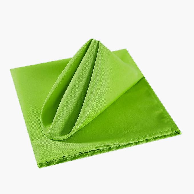Cupuamon Cloth Napkins 20x20 inch Washable Polyester Dinner Napkins Soft Table Napkins for Wedding Party Dining Banquet(Apple Green,50PCS)