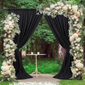 MEETSKY Black Backdrop Curtain for Party Backdrop Drapes Panels with Rod Pockets Polyester Fabric Curtain Backdrop Black Birthday Party Home Decor for Boys Teens Men, 5ft x 10ft, 2 Panels