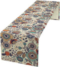 Boho Floral Table Runner,Vintage Flowers Tropical Plants Country Style Table Cloth Kitchen Dining Table Home Party Decoration 13x60 Inch
