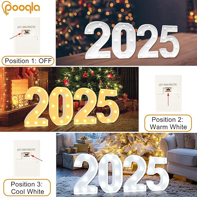 Pooqla 16th Birthday Decoration for Girls Boys, Decorative LED Light Up Numbers, Marquee Numbers 16 Sign for Teen Party Backdrop 16th Wedding Anniversary Decor, Warm White and Cool White Number 16