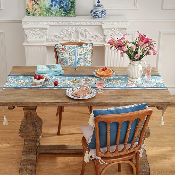 patdrea Linen Leopard Animal Table Runner Farmhouse for Home Kitchen Dining Decor Parties Family Dinners Christmas 12 x 87