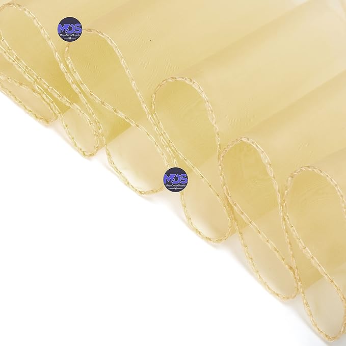 MDS Pack of 100 PCS Organza Chair Sashes Wider Dining Chair Bows Ribbon Tie Back for Wedding Party Birthday Bridal Shower Reception Event Banquet Home Chair Cover Decoration - Beige