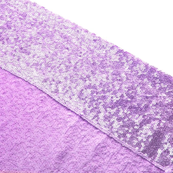 SquarePie Sequin Backdrop Curtain Not See Through Thick Glitter Background for Party 7FT x 7FT Lavender