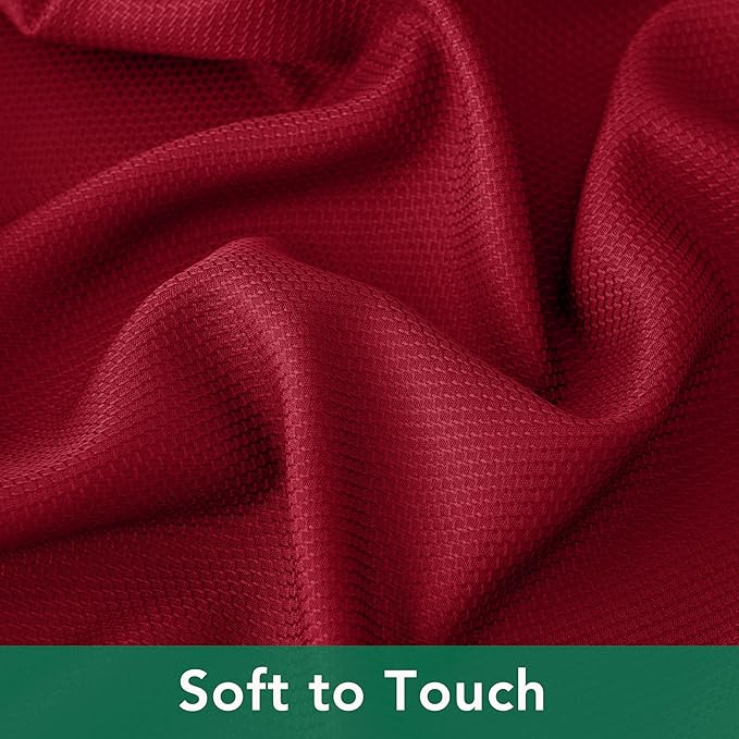 Biscaynebay Textured Fabric Christmas Square Table Cloth 70x70 Inch, Red Water Resistant Spill Proof Tablecloths for Dining, Kitchen, Wedding and Parties, Machine Washable