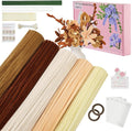 400 PCS Soft Pipe Cleaners Bulk,5 Colors Pipe Cleaners Craft for Flowers with Floral Wire,Gardening Tape,Greeting Card,Bouquet Paper,Hot Glue Stick,Stamen & Ribbon,Ideals for DIY Holiday Deco
