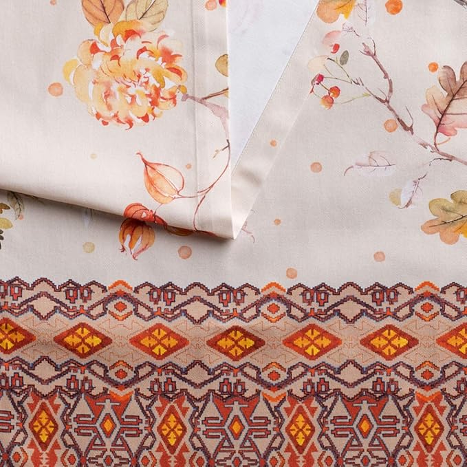 Maison d' Hermine Table Runner 100% Cotton Single Layer Table Runners 90 inches Long for Thanksgiving Christmas Decorations Home Kitchen Dining Party Wedding (Kelim - Prairie, 14.5" x 90")