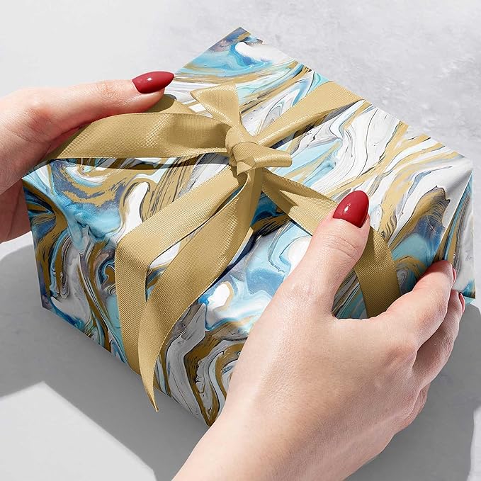 Colors of Rainbow Beautifully Designed Print Tissue Paper (12 Sheets, 20 inch X 29 inch) for Decoupage Gift Wrapping Gift Bag Party Decoration Craft Project Handmade Items (Marbleized)