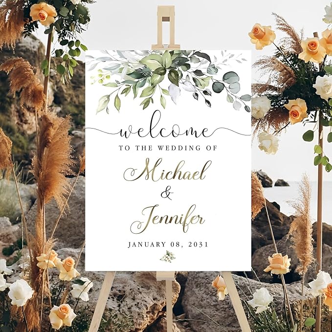 Welcome To Our Wedding Sign, Engagement Party Welcome Sign, Personalized Wedding Welcome Sign, Reserved Signs For Wedding, Wedding Directional Signs