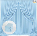 MYSKY HOME 20ft x 10ft Light Blue Backdrop Curtains for Parties, Wedding, Stage - Rod Pocket Sliding Drapes, Photography Backdrop for Baby Showers (5ft x 10ft, 4 Panels)